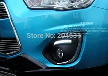 Upgrade ! 9 LED Car DRL Daytime running lights Knife models for Mitsubishi ASX 2013 plating fog lamp frame fast air ship