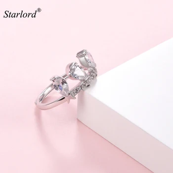 

Three Little Birds Ring 925 Sterling Silver Don't Worry About a Thing Adjustable Cute Ring Inspirational Jewelry Gift R6090B