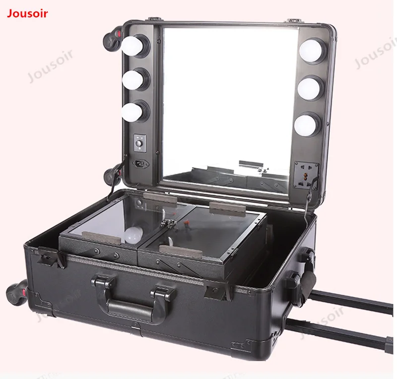 Baggage Aluminum frame profelssional makeup beauty Lighting Rolling Luggage trolley light make up case bag suitcase box T03CD05Y |