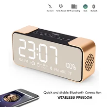 bluetooth speake Alarm clock and makeup mirror wireless bluetooth speaker LED CLOCK