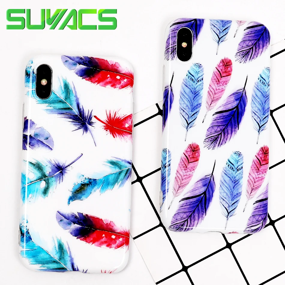 SUYACS Glossy Phone Case For iPhone 6 6S 7 8 Plus X