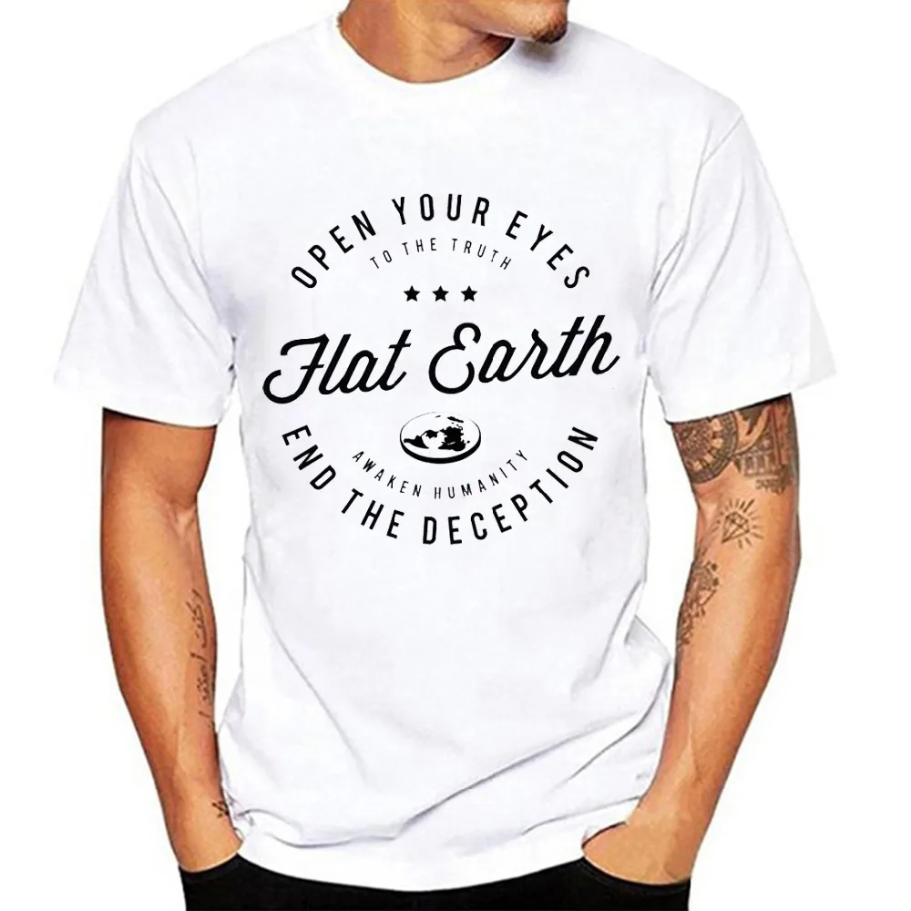 

Men's T Shirt Flat Earth Retro Funny Sarcasm Tee