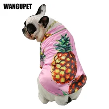 WANGUPET/атласная рубашка с принтом ананаса для собак, мягкая и удобная собачья Пижама, рубашки для собак, одежда для щенков, пижама с котами