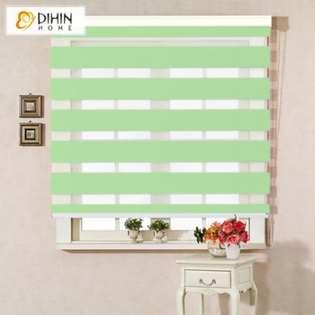 

DIHIN HOME Free Shipping 100% Polyester Translucent Customerized Size Zebra Blinds 10 Colors Window Shade Curtains