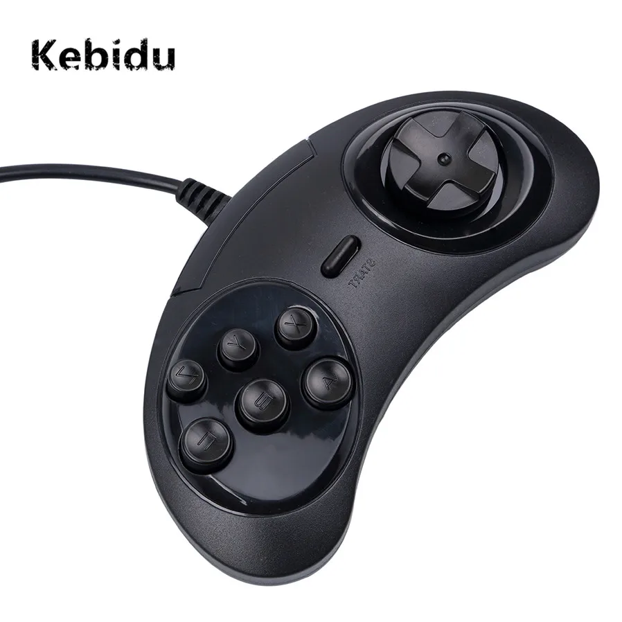 Классический Проводной USB геймпад Kebidu 6 кнопок игровой контроллер джойпад для SEGA