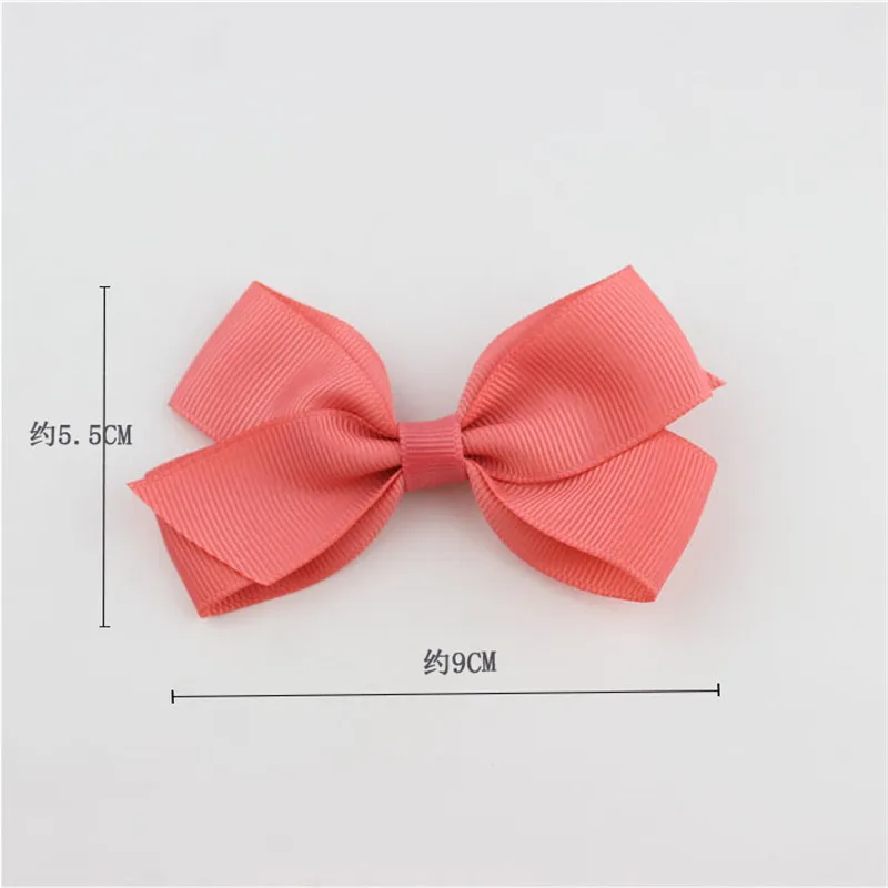 Kids' Head Accessories Solid Grosgrain Ribbon Hairbow with Clips Barrettes HairpinHandmade Glitter Edge Hair Bow Girls' Headwear (8)