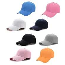 Модные однотонная шапка кепки 8 цветов Один размер Бейсбол шляпа солнцезащитный крем шапки кепки с козырьком крюк и петля застежка повседневное шляпа подходит