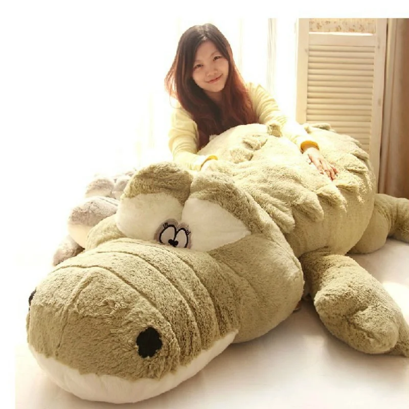 Creative Oversized Cute Crocodile Lying Section Plush Pillow Mat Plush Hand Doll Stuffed Toy Cartoon Plush Toys Kids Prize Gift