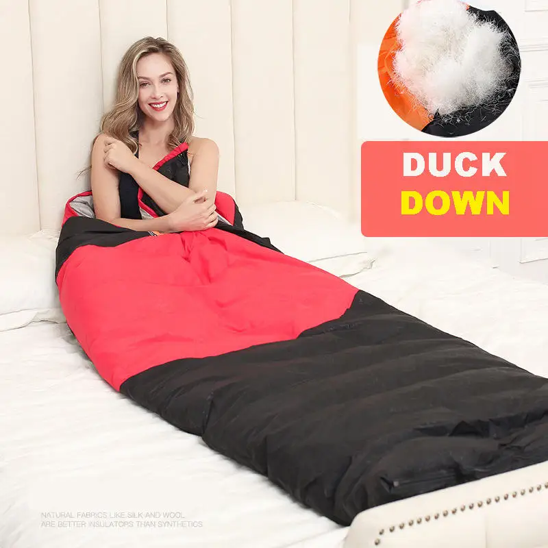 Winter Sleeping Bag 1500G 1900G Duck Down Filling Cold Temperature