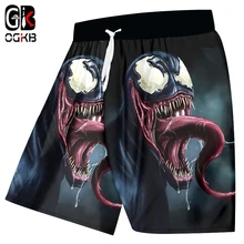 OGKB мужские новые 3D печати креативные забавные Большие размеры повседневные летние пляжные шорты venenosa veneno язык Черный 6XL
