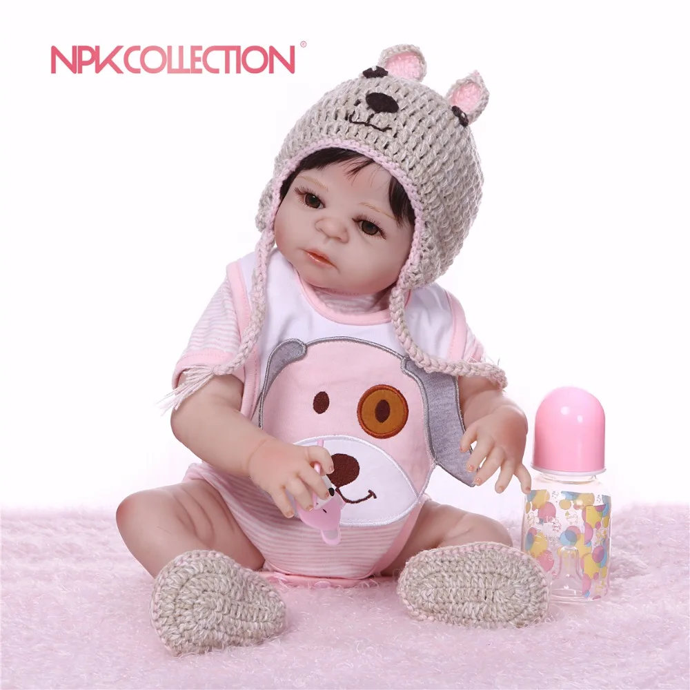 NPK Boneca Reborn розовая собака полностью силиконовая виниловая кукла bdoy Reborn Baby Doll игрушки Реалистичные для детей на день рождения Рождественский подарок игрушка для ванны водонепроницаемая