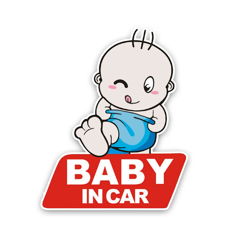 YJZT 13*16,2 см мультфильм прекрасный ребенок в машине на графический цветной декоративный автомобильный стикер Предупреждение ющий знак C1-5519