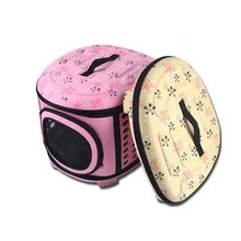 Горячая Профессиональный собаки кошки дорожная сумка складной Малый допускается перевозчика Цветочный принт Travel Cage складной ящик Tote Сумочка