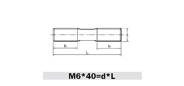 M6 M6* 130 M6x130 M6* 140 M6x140 M6* 150 M6x150 316 нержавеющая сталь 316ss DIN835 винт без головы двойной конец стержень с резьбой болт, шпилька