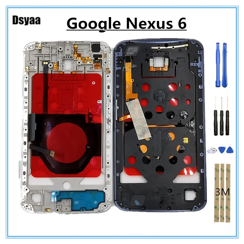 5,96 дюймов для Motorola Moto google nexus 6 xt1100 Ближний плиты рамки ободок Корпус Шасси Fix Запчасти с бесплатной инструменты тестирование