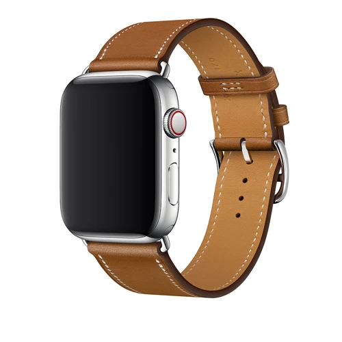 Кожаный ремешок для apple watch 4 ремешка 44 мм iwatch 42 мм 40 мм correa 38 мм pulseir браслет ремешок для apple watch 5 4/3/2 - Цвет ремешка: Fauve