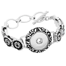 DIY оснастки ювелирные изделия Шарм металлический браслет с застежкой браслеты для женщин fit 18 мм оснастки ювелирные изделия K3003