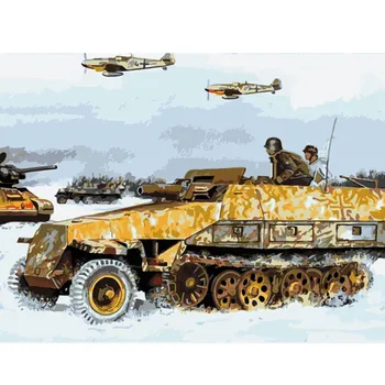 

War Car Map Landscape DIY Digital Painting By Numbers Modern Wall Art Canvas Painting Unique Gift Home Decor 40x50cm