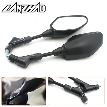 

Black Motorcycle Handlebar Rear View Mirrors Aluminum Side Rearview Mirror 10mm for Yamaha MT-25 MT-03 MT-09 MT-07 FZ-09 2017