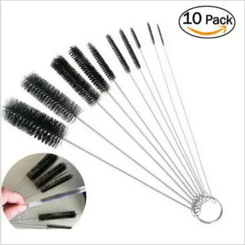 

FAROOT Nylon Straw Brush Cleaner Bottle Tube Pipe Small Long Cleaning 10Pcs Set