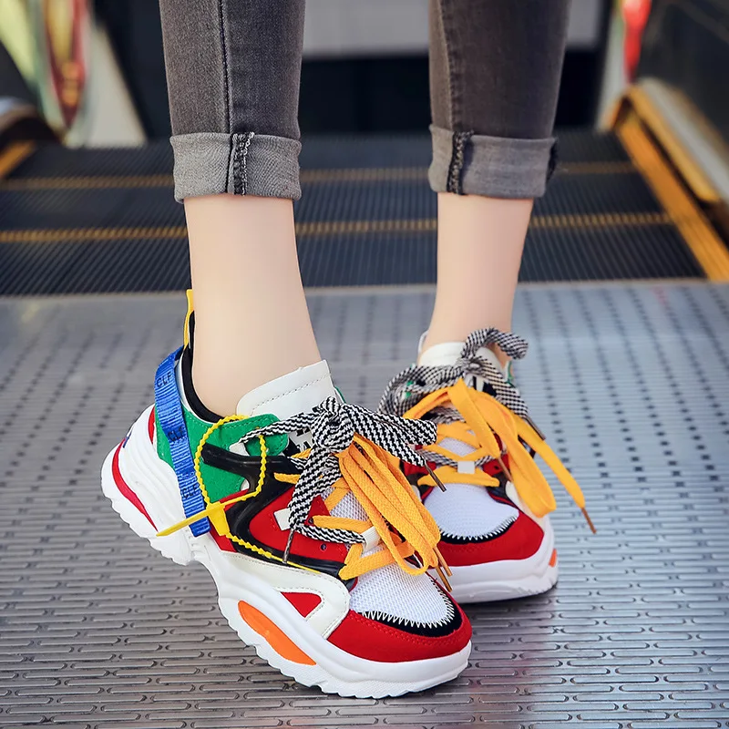 

2019 Women Flats Comfort Women Shoes Casual Platform Shoes Chunky Sneakers Women Vulcanize Shoes Femlae Creepers Plus Size 45