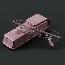 Модные женские очки для чтения, ультра-светильник, металлическая оправа, очки для чтения, линзы с полимерным покрытием, диоптрий 1,0-4,0, Чехол для очков