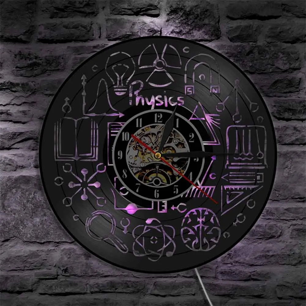 1 шт. математическая тема Виниловая пластинка настенные часы научная физика винтажные настенные часы современное настенное Искусство декоративный подарок для учителя студента