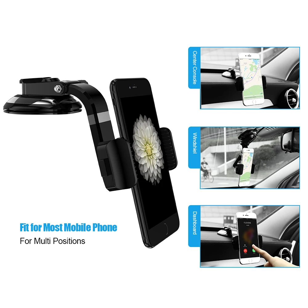 KISSCASE Universal Car Phone Holder Adjustable Mobile Phone Dashboard Holder For iPhone 8 X Samsung GPS Windshield Stand Holder