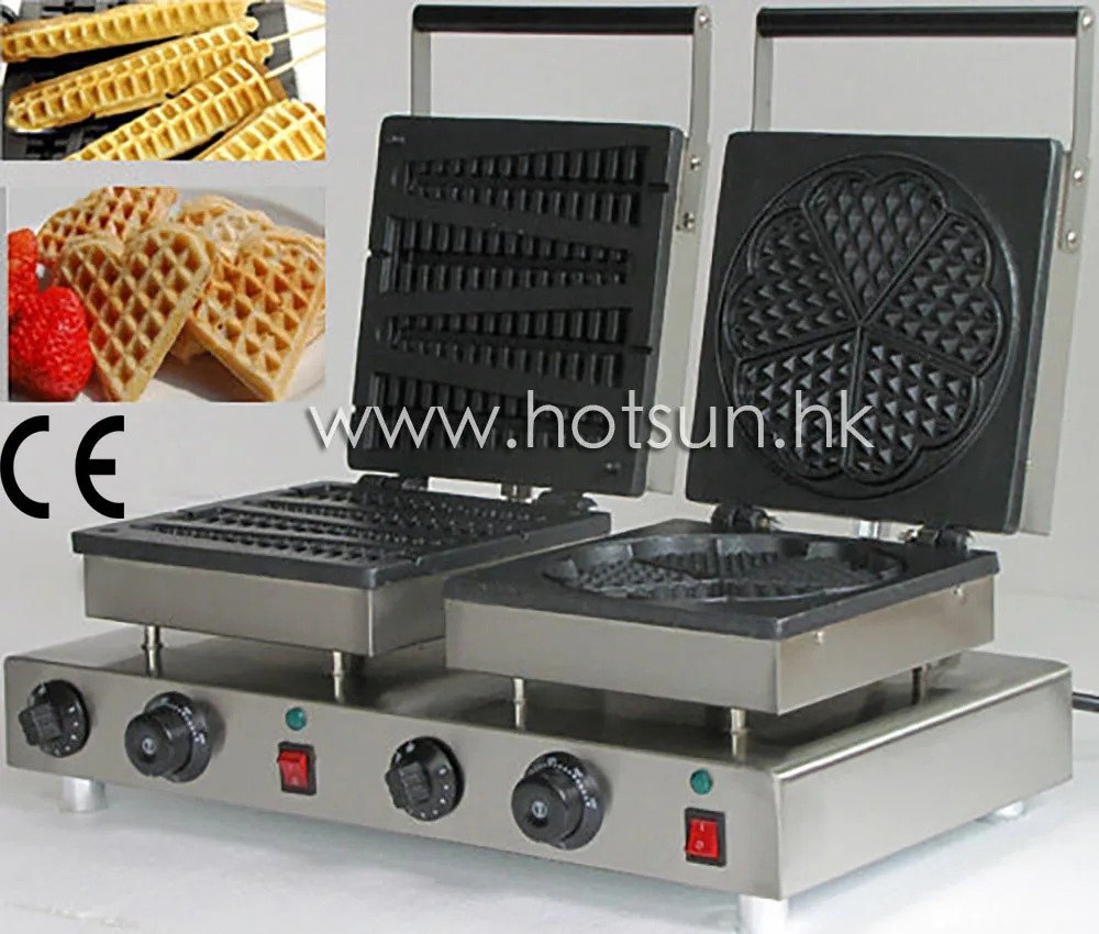 Commercial Use Non stick 110v 220v Electric Dual Belgian Liege Waffle