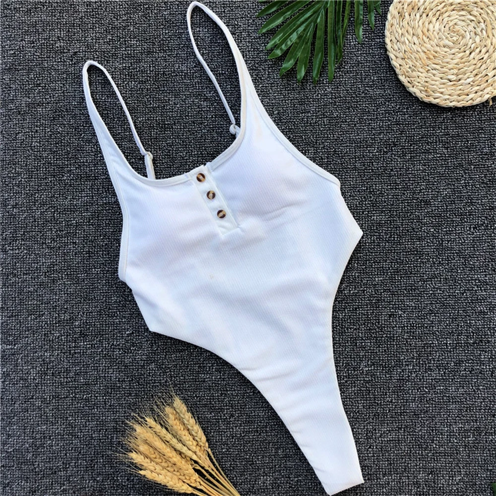 Sexy Women Swimwear One Piece Thong Swimsuit Cute Monokini High Cut Leg ...