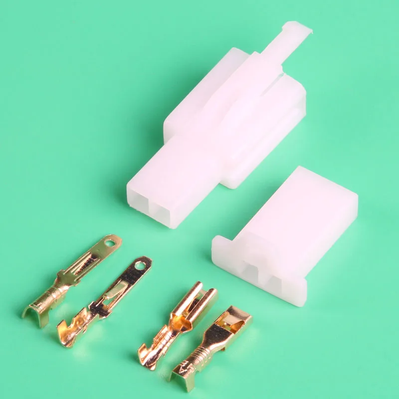 free shipping 10 sets 2.8mm 2pin connector Nylon brass male female