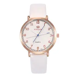 Для женщин часы для женщин Мода Стиль Кожаный ремешок аналоговые кварцевые наручные женские часы Montre Femme часы Лидер продаж Relogio платье