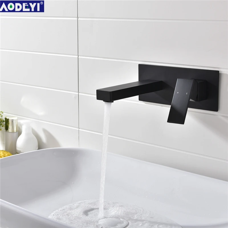 Banyo pirinç siyah/krom kaplama duvar havzası musluk çift vana mikser Banyo pirinç siyah/krom kaplama duvar havzası musluk çift vana mikser
