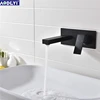 Bathroom  Brass Black/Chrome Finish  In wall Basin Faucet Double Valve Mixer Basin Tap Bath Tub Sink mixer Basin Mixer Tap ► Photo 1/6