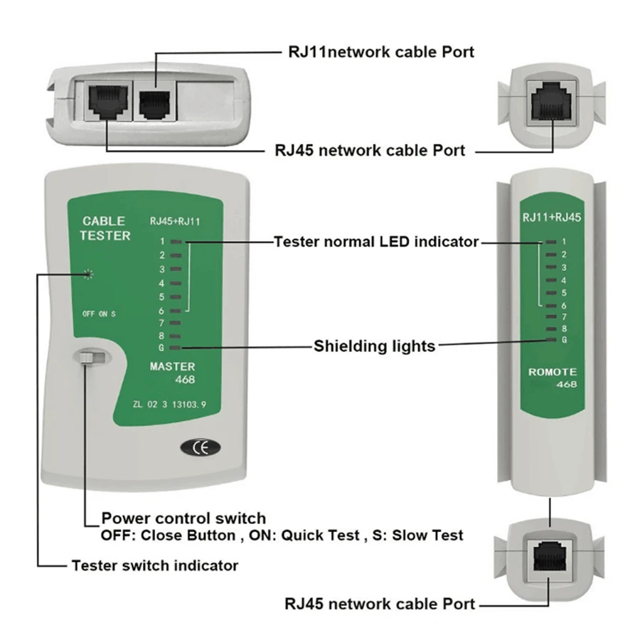 Kebidumei Профессиональный сетевой Кабельный тестер RJ45 RJ11 UTP LAN Кабельный тестер сетевой инструмент ручной провод детектор телефонной линии