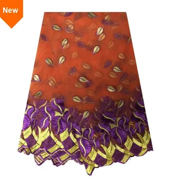

Unique Leave Pattern French Tulle Lace Embroidery Mesh Fabric for Women Dresses