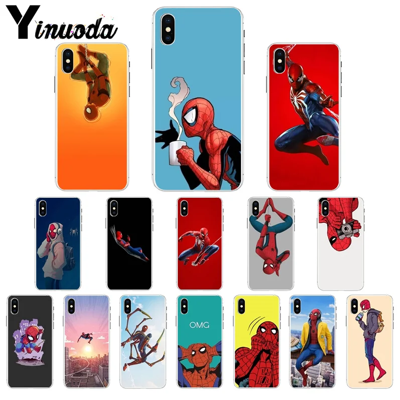 

Yinuoda cute spiderman DIY Luxury High-end Protector Case for Apple iPhone 7 6 6S Plus X XS MAX 5 5S SE XR 8 Cover