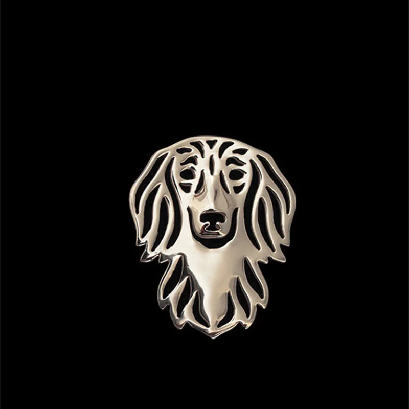 

Hot Sale Lapel Pin Men Long Haired Dachshund Brooch free ship