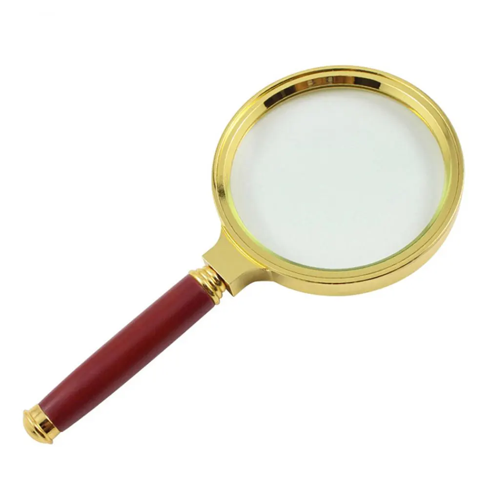 

Handheld Magnifier Jewelry Magnifier Loupe Glass Lens 5 X Imitation Wood Handle Transparent Magnifier Glass Jewelry