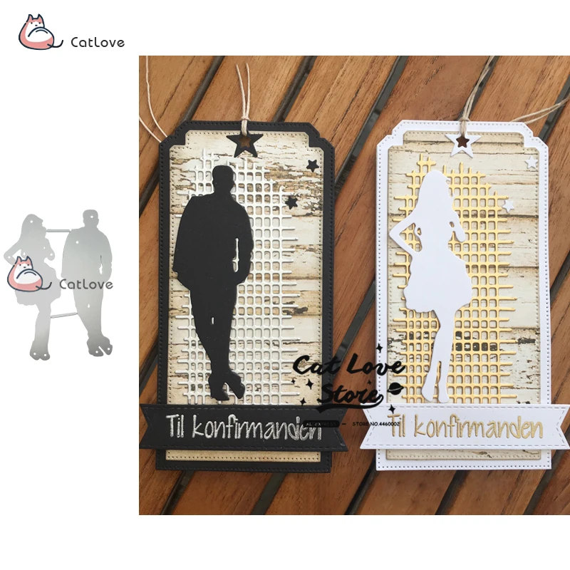 

Man And Woman Metal Cutting Dies Stencils For DIY Scrapbooking Paper Card Decorative Craft Dies Embossing Die Cuts New 2019