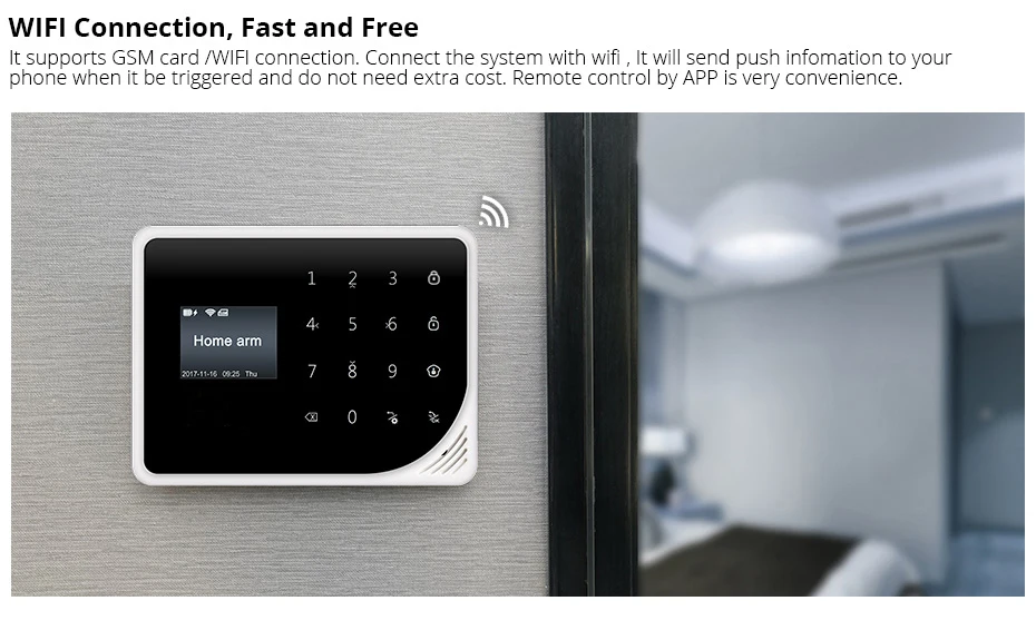 SmartYIBA Android IOS App Wireless GSM Home Alarm System SIM Smart Home Burglar Security wifi IP HD camera Alarm System