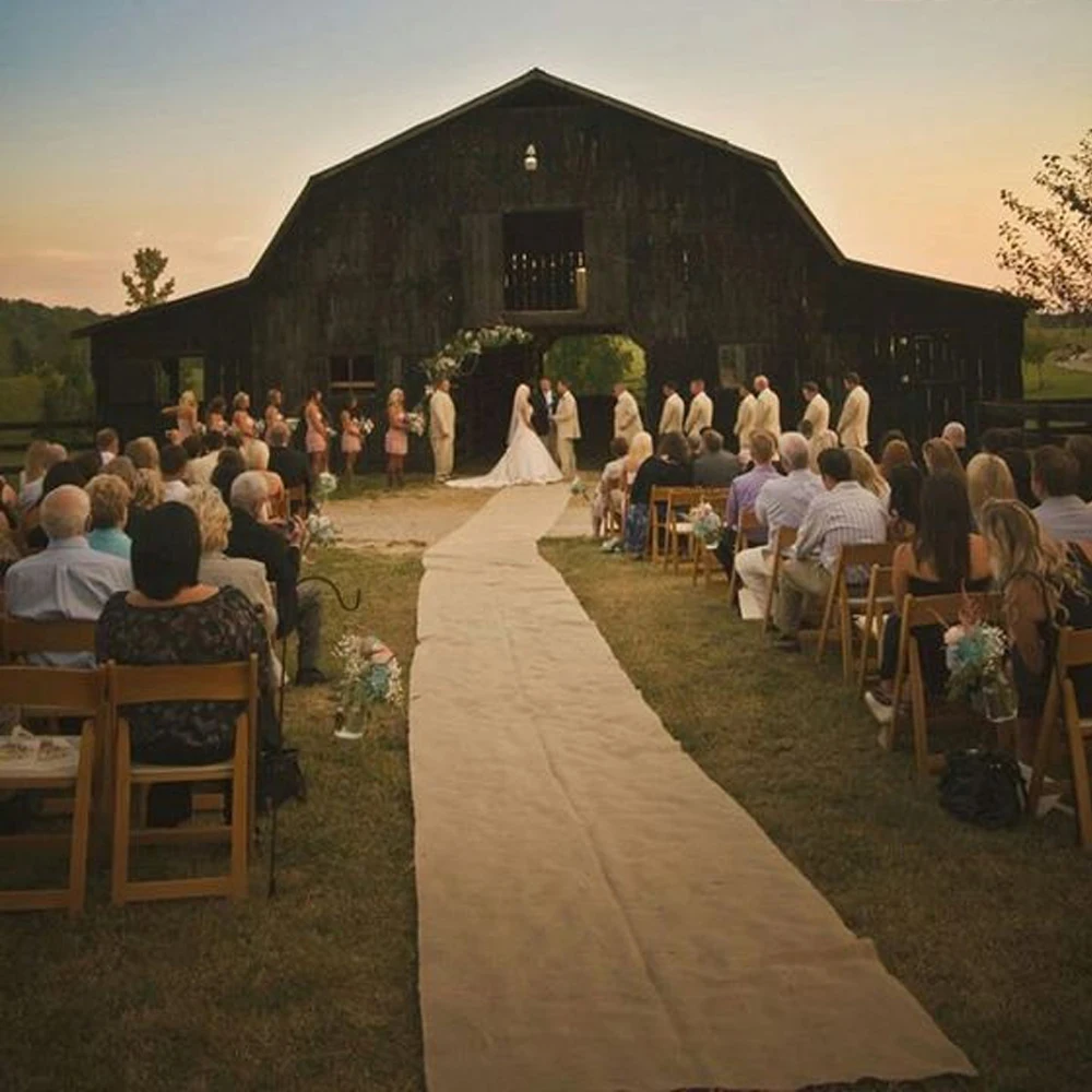 BURLAP AISLE RUNNER RUSTIC Natural 40&quot; wide x 32ft length