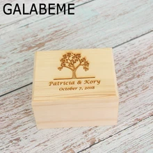 Galabeme на заказ романтическое деревенское свадебное кольцо коробка с любовным деревом деревянные, на выбор держатель кольца на носителя Свадебные украшения