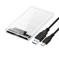 sata ל USB שקוף 3.1 UASP סוג C ל SATA 3.0 מקרה HDD 2.5 אינץ C USB כונן קשיח מארז ל SATA 3.0 פגז הכונן הקשיח (3)