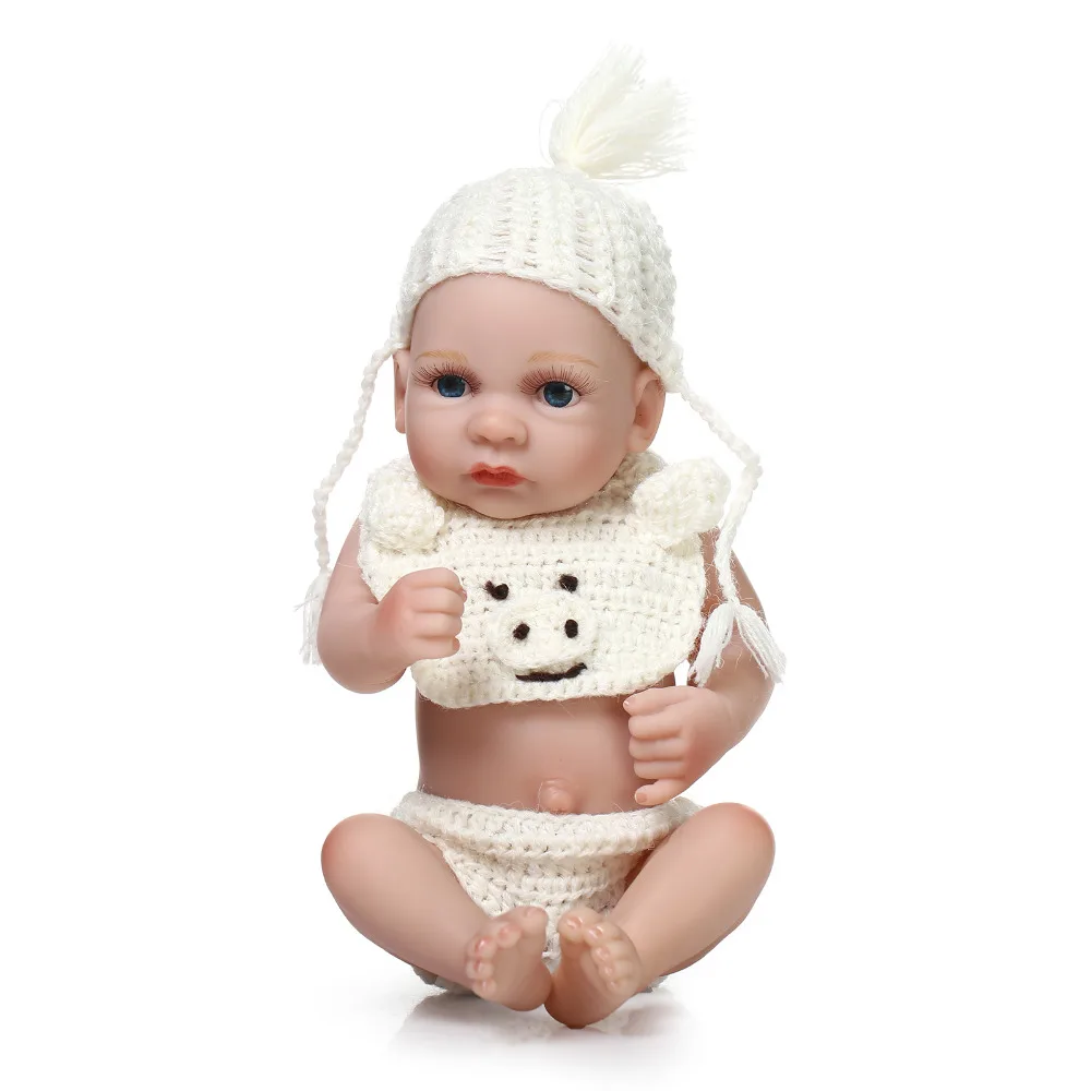 

Full body silicone reborn baby dolls toy lifelike mini newborn boy babies bathe shower toy birthday gifts bebe dolls collection