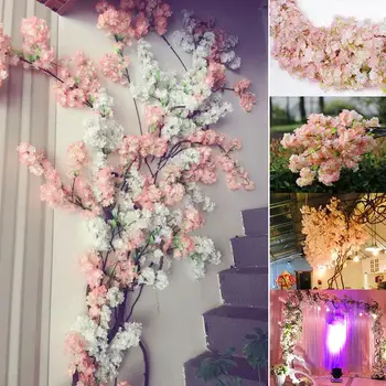 

Four Branches Each Bouquet Simulation Cherry Blossom 1 m(39") Long Wedding Arch Decorative Flower Home Living room Decor