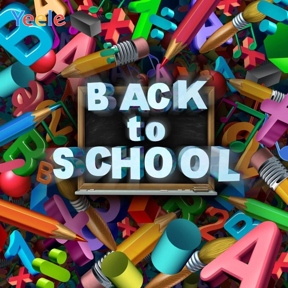 

Yeele Vinyl Children Back To School Study Color Pen Party Photography Backdrop Customized Photographic Background Photo Studio