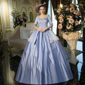 Blue Rococo Baroque Marie Antoinette Ball Gown 18th Century Renaissance Historical Period Party Dress For Ladies Customized