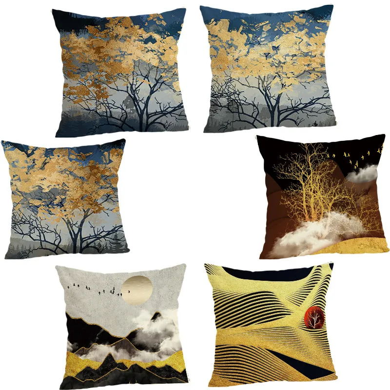 

Pillow Case 45x45 Landscape Pillow Cover Cushion Cover For Sofa Home Decoration Pillowcase