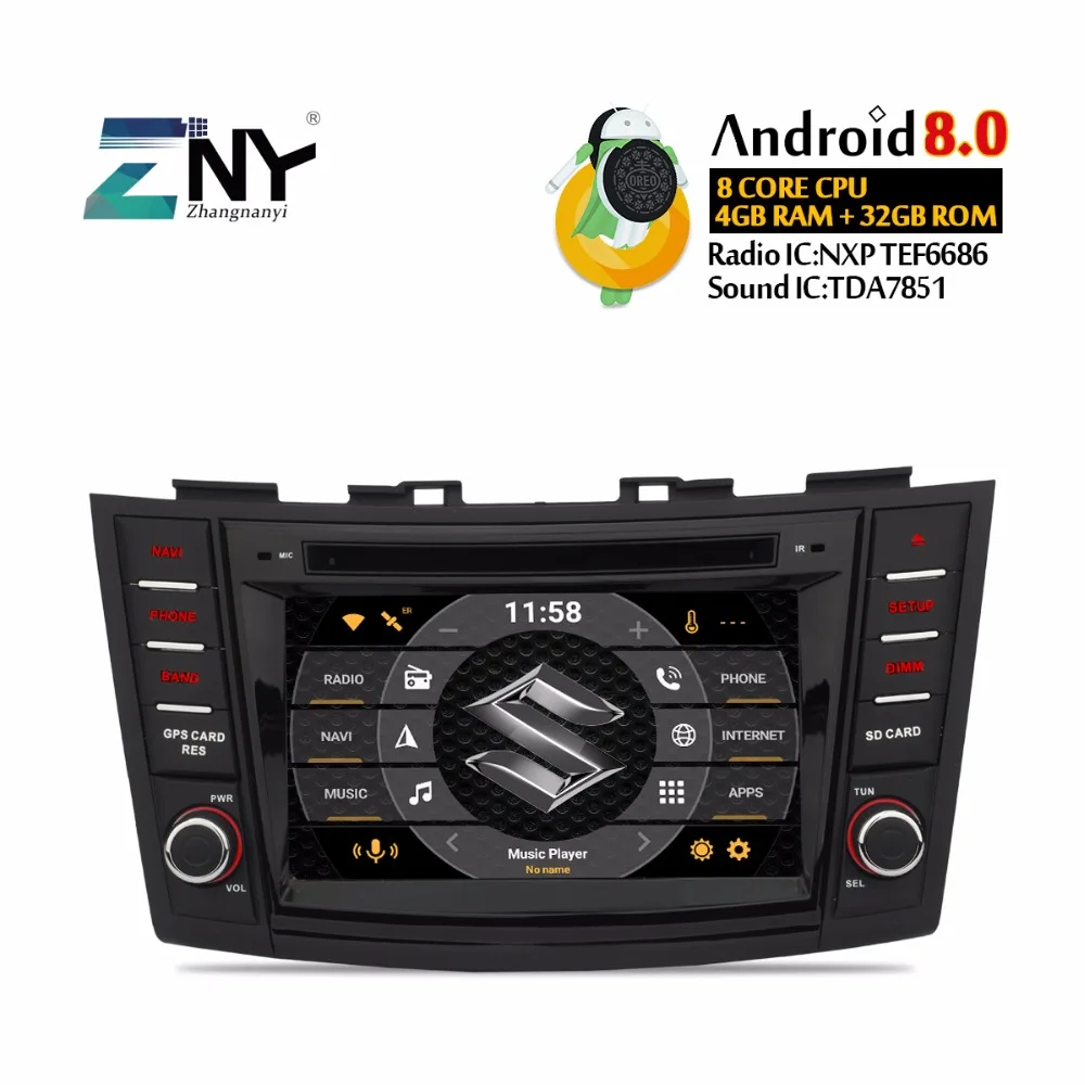 

Android 8.0 Car Radio For Suzuki Swift 4+32GB + Universal DAB + Night Vision Front Camera + 4G Router+ Offline Map